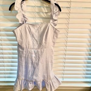 Light blue ruffle strap dress